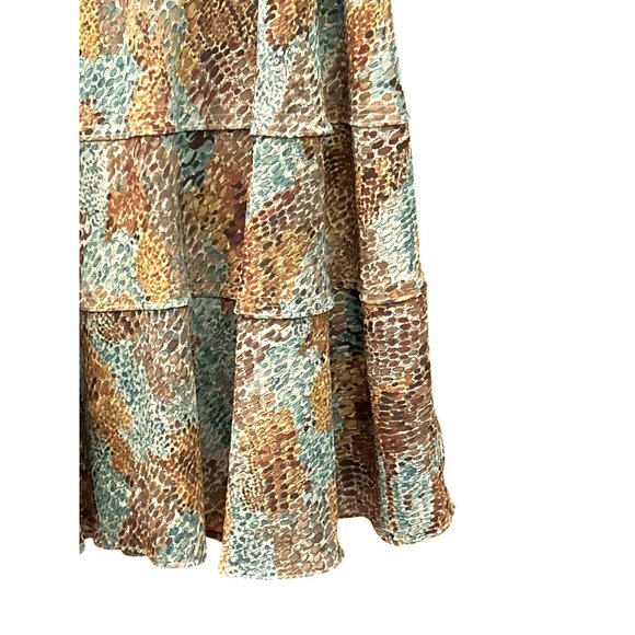 Vintage Jones New York Abstract Print Tiered A-Line Skirt Sz 10 Below Knee Boho - Picture 2 of 5